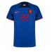 Camiseta Países Bajos Denzel Dumfries #22 Segunda Equipación Replica Mundial 2022 mangas cortas